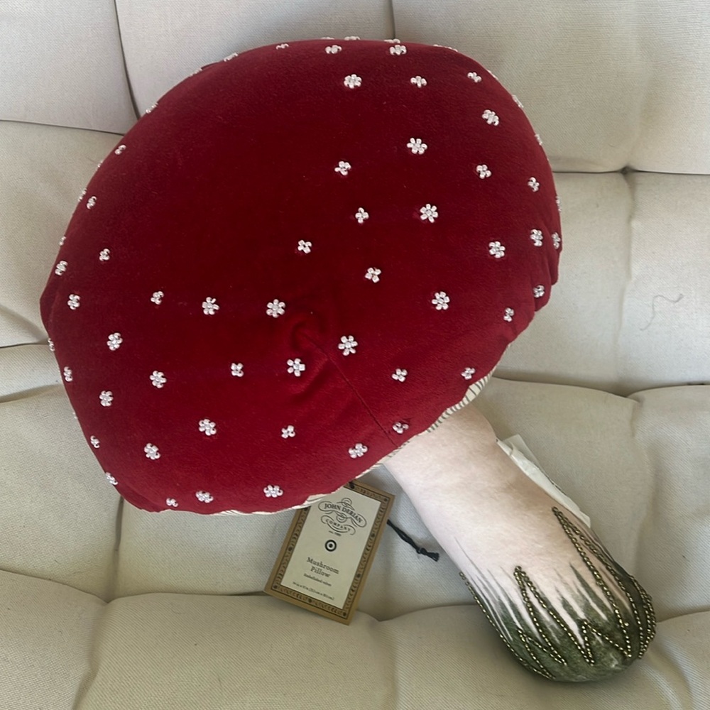 NWT John Derian for Target 2023 Red Mushroom Pillow